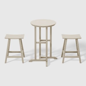 WestinTrends Malibu All Weather HDPE Outdoor Patio Counter Height Bistro Set (3-Piece) - 1 of 4