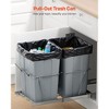 VEVOR Pullout Trash Can for Kitchen Cabinets, 35 QT x2 Double Under Sink Garbage Waste Recycling Bin, Under Mount Waste Container, Gray - 3 of 4