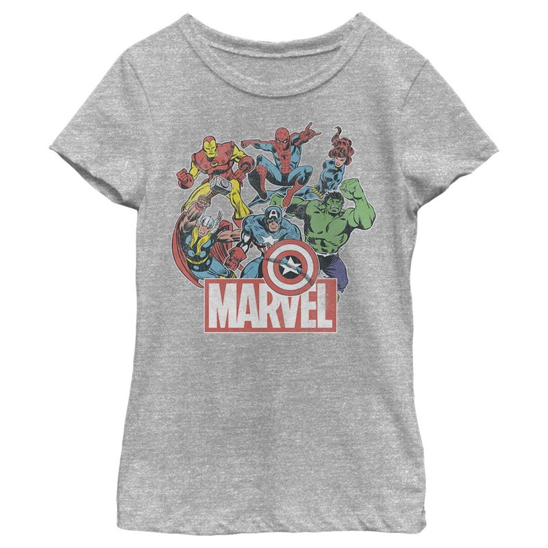 Girl's Marvel Classic Hero Collage T-Shirt, 1 of 5