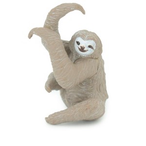 Collectible Wildlife Gifts | Sloth, 3 Toed Sloth, Bradypus tridactylus, Hand Painted, Rubber Animal, Realistic Figure, Gift,    2"    SF35 B44 - 1 of 4