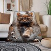 Lomsoe Running Cat Print Flannel Blanket - All Seasons Soft and Warm Throw Blanket for Bed, Napping, Camping, Travel, Office - 3 of 4
