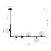 Rennnsan Alvira 37" W 6 -Light Glass Dimmable Modern Linear Kitchen Island Pendant in Black - 3 of 4