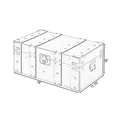 Large Rustic Light Brown Wooden Trunk Organizer with Handles