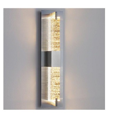KAISITE LED Dimmable Crystal Wall Sconce Black Flush Mount Wall Lamp