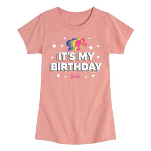 Girls' - Barbie - It's My Birthday Fitted Short Sleeve Graphic T-Shirt - 1 of 4
