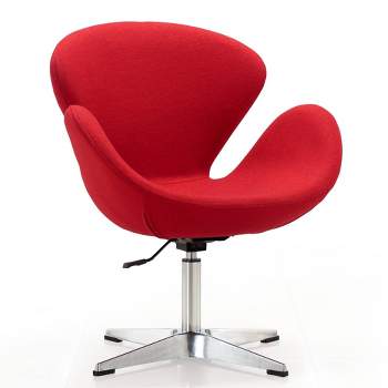 Raspberry Wool Blend Adjustable Swivel Chair - Manhattan Comfort