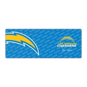 NFL Los Angeles Chargers Logo Series 31.5" x 12" Desk Pad: Polypropylene Desk Protector - 1 of 3
