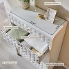 SinCiDo 5 Drawer Dressers for Bedroom, Wood Tall Closet Chest of Drawers with Diamond Panel Decorate, Mid Century Modern Storage Organizer - 2 of 4