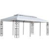 vidaXL Gazebo White and Black Powder-coated Steel 9.8 x 19.7 ft - 2 of 4