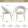 MAYEERTY Velvet Dining Chair, Curved Backrest Golden Metal Legs, Kitchen Dining Room, White - 4 of 4