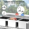 39 x 18 x 37 in Stainless Steel Commercial 3-Compartment Utility Sink, Freestanding with Storage Shelf and Adjustable Legs - 3 of 4