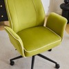 Karl Home | 28.5 inch White Velvet Dovetail Swivel Office Chair With Wheels - 4 of 4
