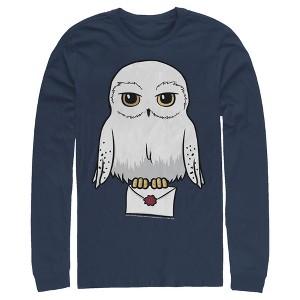 Men's Harry Potter Cartoon Hedwig Letter Long Sleeve Shirt - 1 of 4