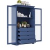 YOOCOZZ Freestanding Kitchen Storage Cabinet,Kitchen Pantry,Display Cabinet with 4 Built-in Drawers and Glass Doors - 2 of 4