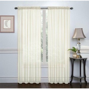 GoodGram 2 Piece Rod Pocket Elegant Sheer Voile Curtain Panels - 1 of 1