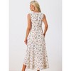 Allegra K Women's Floral Print Summer A-Line High Low Side Slit Sleeveless Midi Sundresses - 4 of 4