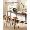 Narrow Industrial Bar Table for Small Spaces, 15.7x63 Inch Kitchen Dining Table with Sturdy Metal Frame, Rustic Brown and Black - 4 of 4