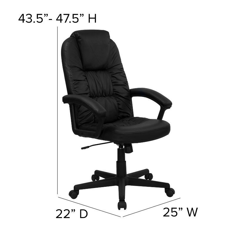 Flash Furniture Hansel High Back Black LeatherSoft Executive Swivel Office Chair with Arms, 4 of 12