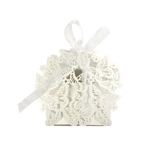 Wrapables Butterflies Wedding Party Favor Boxes Gift Boxes with Ribbon (Set of 50) - 1 of 4