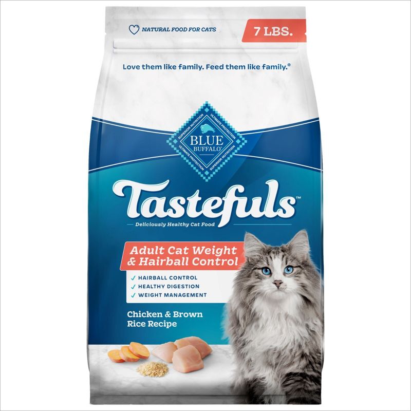 Blue Buffalo Tastefuls with Chicken Weight &#38; Hairball Control Natural Adult Dry Cat Food - 7lbs, 1 of 12