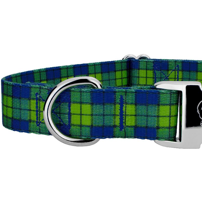 Country Brook Petz Premium Blue and Green Plaid Dog Collar, 5 of 6