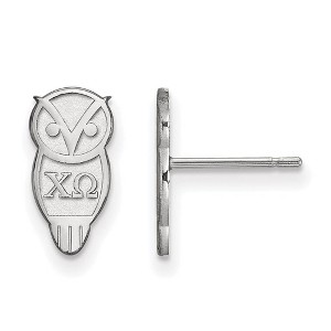 Black Bow Jewelry Sterling Silver Chi Omega Greek Life Stud Earrings - 1 of 3