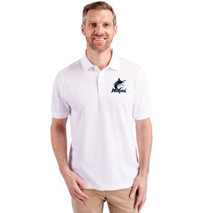 Miami Marlins Cutter & Buck Advantage Eco Tri-Blend Pique Mens Big and Tall Polo - 1 of 1