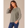 INSPIRE CHIC Women's Chiffon Semi Sheer Keyhole Neck Elegant Work Blouse - 3 of 4