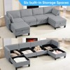 Mjkone Flexible Combination 4-Seater Modular Sofa with Ottomans,Linen Convertible Sleeper Sofa Bed with Storage Space - 4 of 4