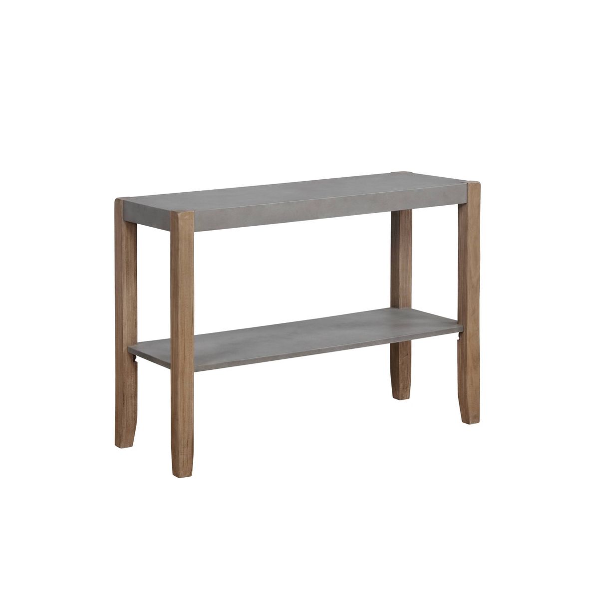 Alaterre Furniture 40" Davenport Faux Concrete and Wood Console Table Light Amber: Modern Entryway Furniture - thumbnail 5