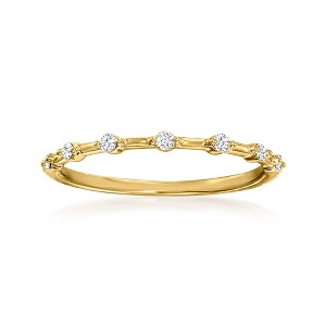 RS Pure by Ross-Simons 0.10 ct. t.w. Diamond Station Ring in 14kt Yellow Gold - 1 of 4