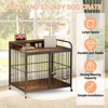 GustoWave Furniture Style Large Dog Crate with 360° & Adjustable Raised Feeder for Dogs 2 Stainless Steel Bowls - Indoor Movable Enclosure - 4 of 4
