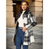 Allegra K Women's Buffalo Checks Winter Peter Pan Collar Long Plaid Coat - 3 of 4