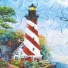 Collections Etc Lighthouse Scene Coastal Scalloped Edge Pillow Sham Set - image 3 of 3