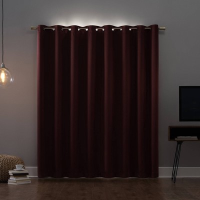 Wine Red 84" Polyester Blackout Grommet Curtain Panel