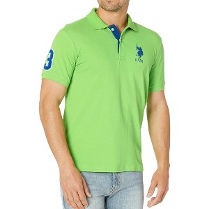 U.S. Polo Assn. Men's Short-Sleeve Polo Shirt with Applique, Casual Summer Slim Fit Polo Shirt with Contrast Color - 1 of 2