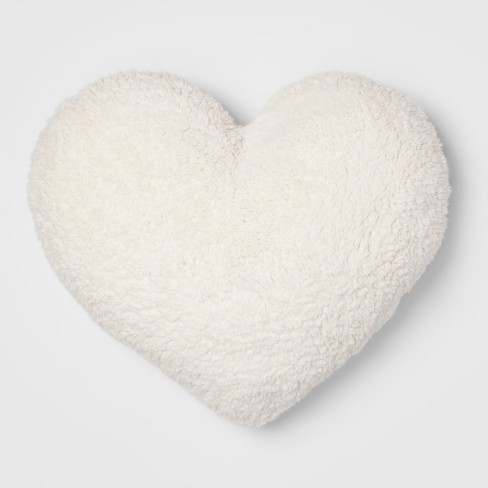 Sherpa Oversize Heart Throw Pillow Cream Target