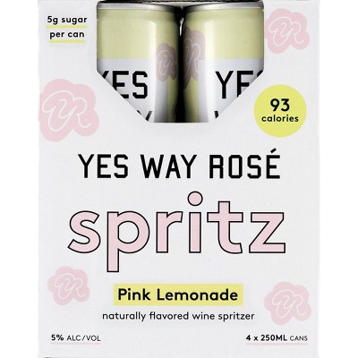 Yes Way Rosé Pink Lemonade Wine Spritz - 4pk/250ml Cans