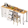 YOOCOZZ 74.8" Kitchen Island with Extendable Dining Table, 3 Drawers+2-Door Cabinet, Spice Rack, Power Outlet, Rolling Cart - 4 of 4