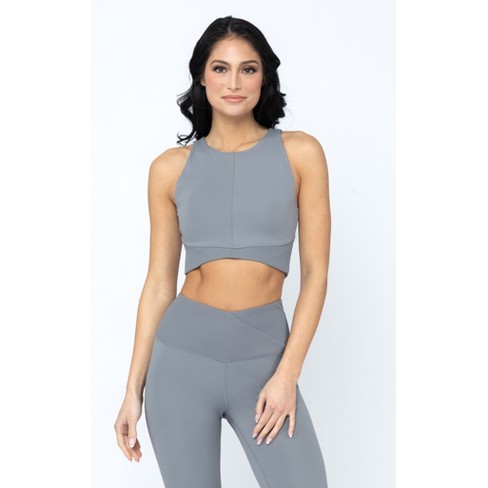 Yogalicious Wonderlink Hybrid Criss Cross Ribbed Tank - Night Owl - Large :  Target