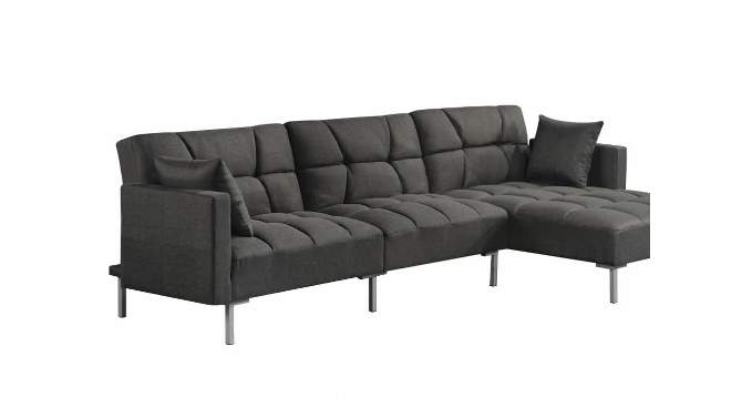 107&#34; Duzzy Sectional Sofa Dark Gray Fabric - Acme Furniture, 2 of 9, play video