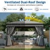 VYNXARIA 10*12 Outdoor Gazebo Tent with Double Roofs,Patio Gazebo with Mosquito Netting and Privacy Screens,Gray - 4 of 4