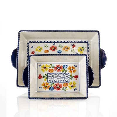 Gibson Elite 2pc Stoneware Luxembourg Bakeware Set
