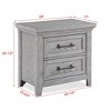 Gulches Transitional Style Nightstand with 2 Drawers, Light Gray Finish, Metal Handles, 28"Wx17"Dx26.5"H, 1pc Only - 3 of 4