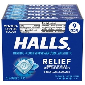 Halls Cough Drop Stick Mentho-Lyptus 9ct, CASE OF 20 - 1 of 4