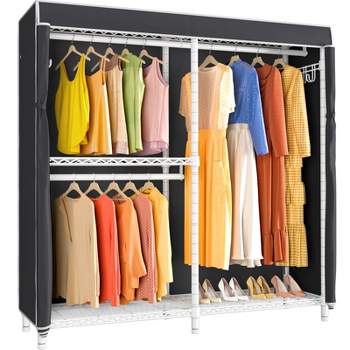 VIPEK V4C Garment Rack with Cover Heavy Duty Covered Clothes Rack, White Metal Closet Rack with Cover