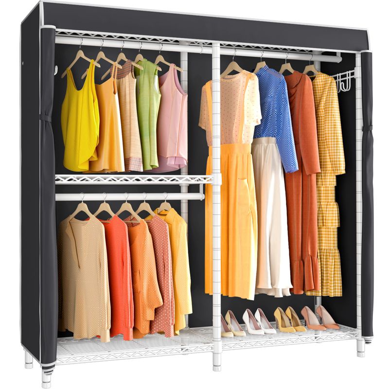 VIPEK V4C Garment Rack with Cover Heavy Duty Covered Clothes Rack, White Metal Closet Rack with Cover, 1 of 11