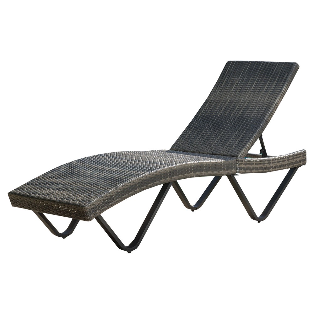 San Marco Wicker Patio Chaise Lounge - Gray - Christopher Knight Home