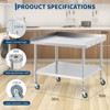 Stainless Steel Table, Prep Table with Removable Backsplash,Versatile Commercial Worktable w/ 4 Wheels for Kitchens & Restaurants - 2 of 4