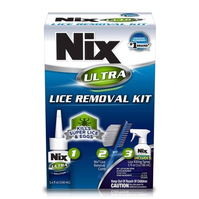 Nix Ultra Super Lice Removal Kit Lice Removal Treatment For Hair and Home - 3ct